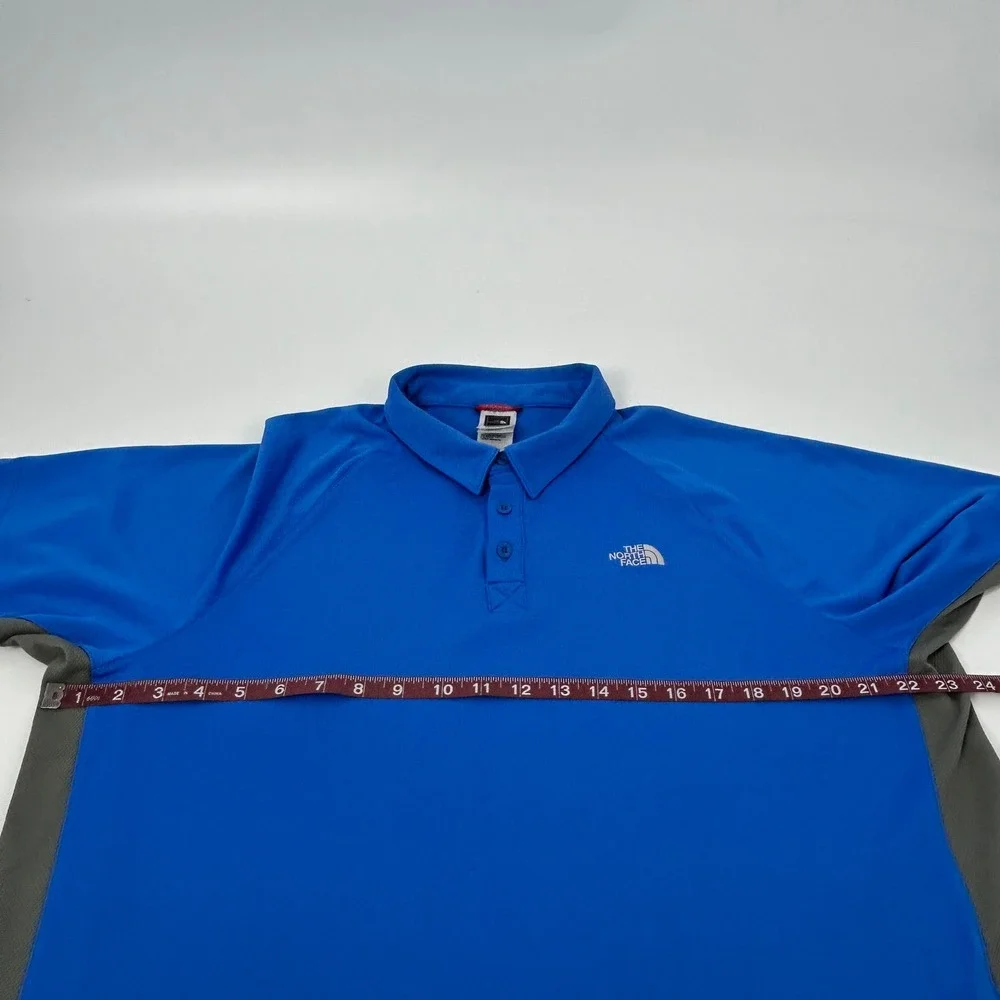 The North Face Shirt Mens XXL 2XL Blue VaporWick Polo Short Sleeve